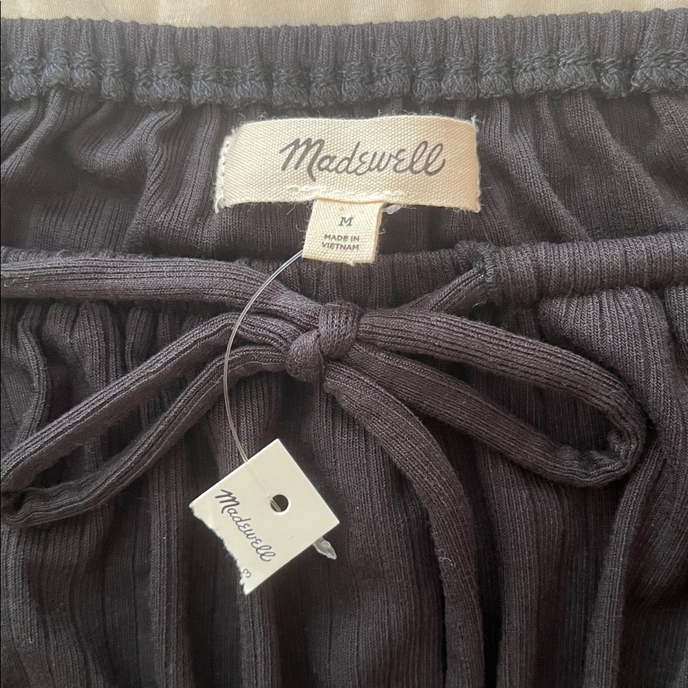 Madewell Burleigh Square Neck Cropped Long Sleeve Black Top - Picture 9 of 10